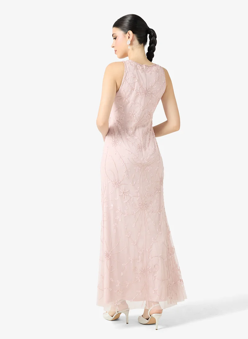 Namshi x Floral Embroidered Evening Dress